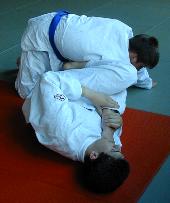 [Foto:
Judo-Armhebel:
Hiza Gatame Henkawaza
]