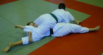 [Foto:
Judo-Haltegriff:
Kami Sankaku Gatame
]